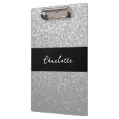 Luxus Sparkle Silver Glitzer Name Klemmbrett (Links)