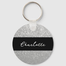 Luxus Sparkle Silver Glitzer Name