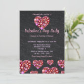 Luxus Sparkling Gemstone Herzenslust Valentinstag Einladung (Stehend Vorderseite)