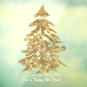 Luxus Sparkling Gold Aquarellfarben Weihnachtsbaum Fensteraufkleber (Blatt 3)