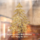 Luxus Sparkling Gold Aquarellfarben Weihnachtsbaum Fensteraufkleber (Blatt 2)