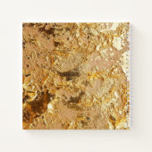 Luxus Sparkling Gold Gllittery Monogram Square Notizblock (Rückseite)