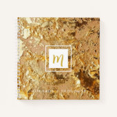 Luxus Sparkling Gold Gllittery Monogram Square Notizblock (Vorderseite)