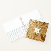 Luxus Sparkling Gold Gllittery Monogram Square Notizblock (Innenseite)