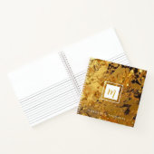 Luxus Sparkling Gold Monogram Square Notizblock (Innenseite)