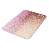 Luxus Sparkling Pink Ombre Glitzer Gradient Badematte (Schrägansicht)