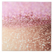 Luxus Sparkling Pink Ombre Glitzer Gradient Fliese (Vorderseite)