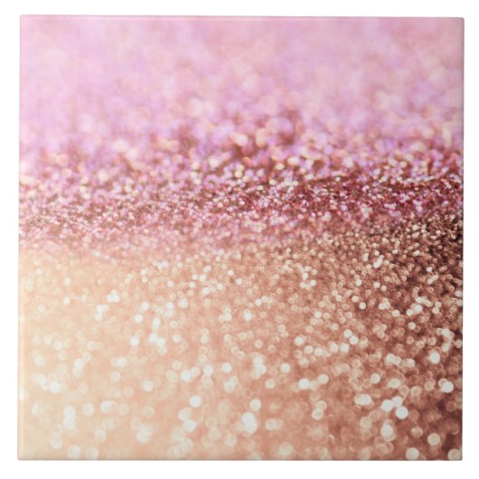 Luxus Sparkling Pink Ombre Glitzer Gradient Fliese (Vorderseite)