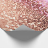 Luxus Sparkling Pink Ombre Glitzer Gradient Geschenkpapier (Ecke)