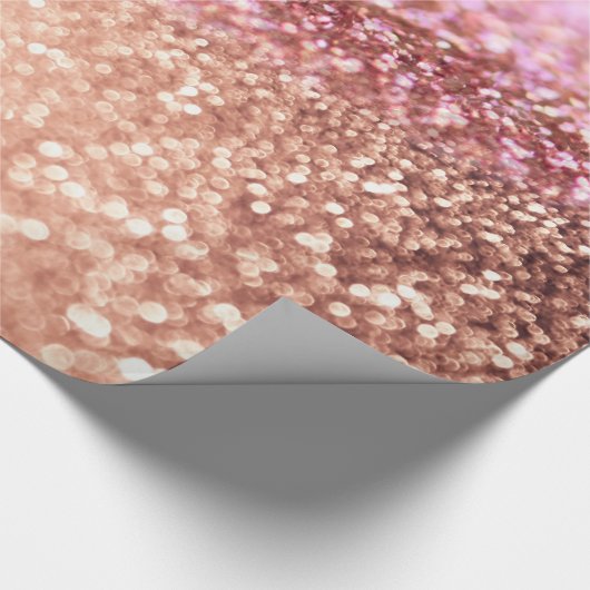 Luxus Sparkling Pink Ombre Glitzer Gradient Geschenkpapier (Ecke)