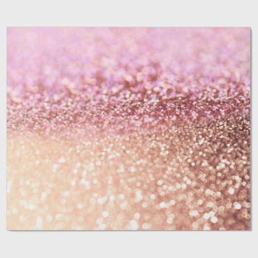 Luxus Sparkling Pink Ombre Glitzer Gradient Geschenkpapier (Flach)