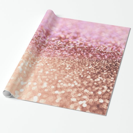 Luxus Sparkling Pink Ombre Glitzer Gradient Geschenkpapier (Ungerollt)