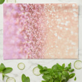 Luxus Sparkling Pink Ombre Glitzer Gradient Handtuch (Gefaltet)