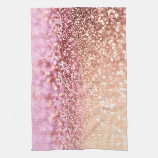 Luxus Sparkling Pink Ombre Glitzer Gradient Handtuch (Vertikal)