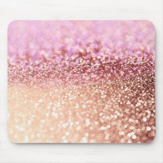 Luxus Sparkling Pink Ombre Glitzer Gradient Mousepad (Vorne)