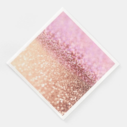 Luxus Sparkling Pink Ombre Glitzer Gradient Serviette (Ecke)