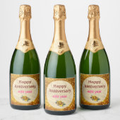 Luxus Sparkling Wine Gold Glitzer Marble Customiz Schaumweinetikett (Flaschen)