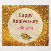 Luxus Sparkling Wine Gold Glitzer Marble Customiz Schaumweinetikett (Einzelnes Label)