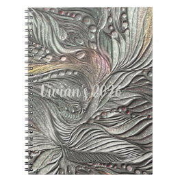 Luxus-Spiralblock mit silbermetallic Blättern Notizblock