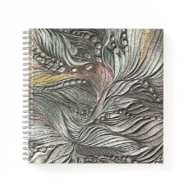 Luxus-Spiralnotizbuch mit silbermetallic Blättern