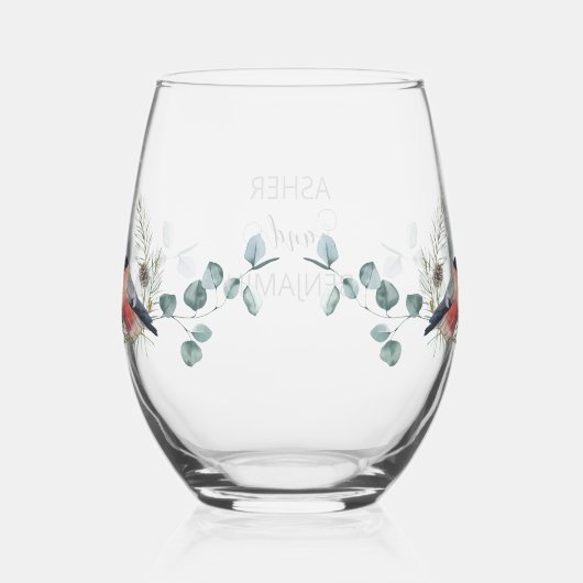 Luxus Spring Wildblume Vogel Rose Garten Nahtlos Weinglas Ohne Stiel (Rechts)