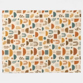 Luxus-Staubgrün-Senf-Boho-Decke-Design Fleecedecke (Vorderseite (Horizontal))