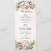 Luxus-Staubrosa-Blumen-Hochzeitsprogramm Programm (Rückseite)