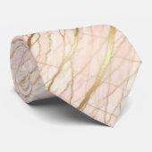 Luxus Stein Krawatte | Roségold Rosa & Gold Marmor (Gerollt)