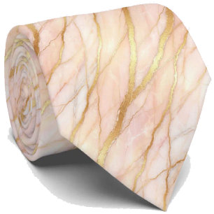 Luxus Stein Krawatte Roségold Rosa & Gold Marmor