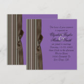Luxus Stil Brown Ribbon Lila Hochzeit Einladung (Vorne/Hinten)