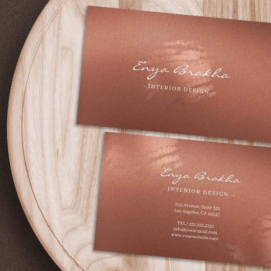 Luxus-Stil-Script Bronze Visitenkarte