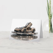 Luxus-Supercar  – Champagner-Gold-Hypercar Karte (Vorderseite)