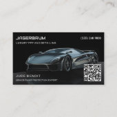 Luxus-Supercar-PPF- und Auto-Detailing-QR-Code Visitenkarte (Vorderseite)