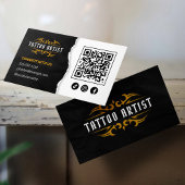 Luxus Tattoo Artist Gold Black Verbinden mit uns Visitenkarte