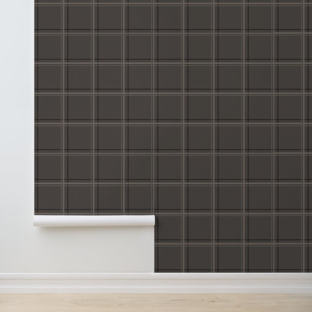 Luxus-Taupe-Fensterpaneel-Karo Moderne zugeschnitt Tapete (Anwendung)