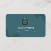 Luxus Teal und Creme Professioneller QR Code Visitenkarte (Vorderseite)