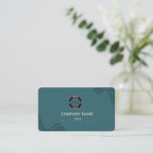 Luxus Teal und Creme Professioneller QR Code Visitenkarte (Stehend Vorderseite)