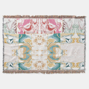 Luxus-Teal- und Roségold-Marmorschwung-Fluid Marbl Decke