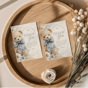 Luxus-Teddybär-Baby-Shower Dankeskarte