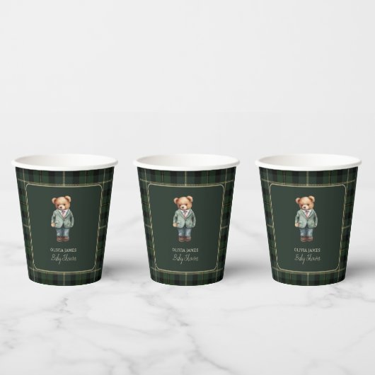 Luxus-Teddybär-Babyparty Pappbecher (Multi)