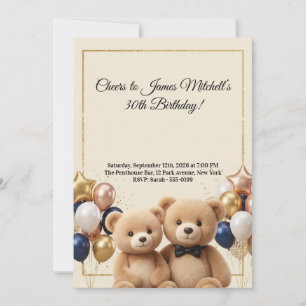 Luxus-Teddybär-Geburtstag Einladung