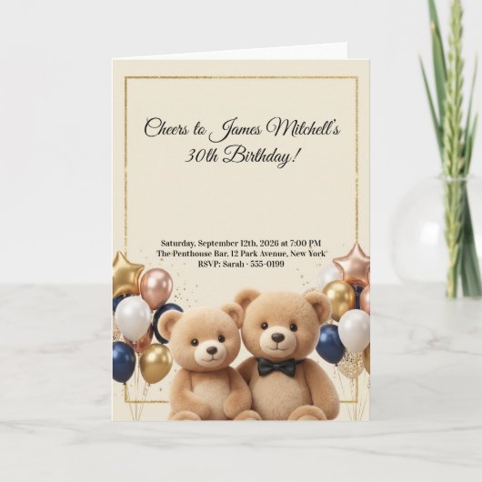 Luxus-Teddybär-Geburtstag Karte (Vorderseite)