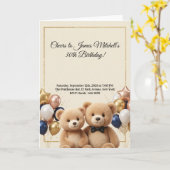 Luxus-Teddybär-Geburtstag Karte (Gelbe Blume)