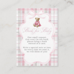 Luxus-Teddybär Rosa Kariert Baby Mädchen Shower  Begleitkarte