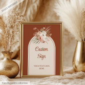 Luxus Terracotta Pampas Sage Boho Arch Custom Poster