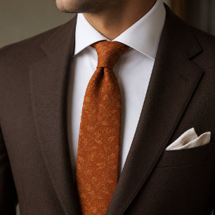 Luxus-Terrakotta-Brandorange-Jacquard Krawatte