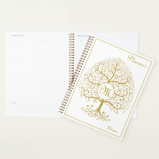 Luxus Tree Monogram Gold White Modern Planer (Anzeige)