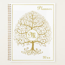 Luxus Tree Monogram Gold White Modern
