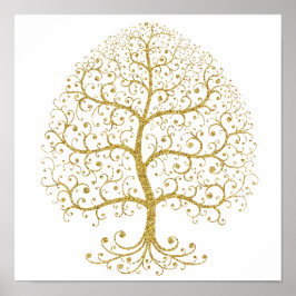 Luxus Tree of Life Gold Modernes Minimalistisch Poster