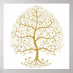 Luxus Tree of Life Gold Modernes Minimalistisch Poster